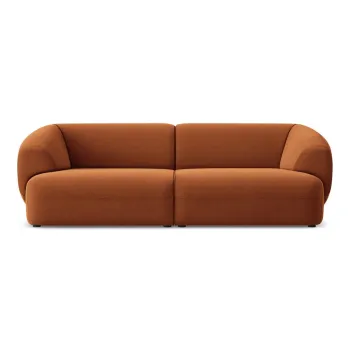 Canapea portocalie cu tapiterie din catifea 232 cm Moana - Makamii imagine