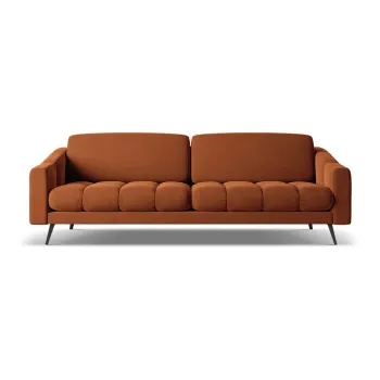 Canapea portocalie cu tapiterie din catifea 238 cm Nalu - Makamii imagine