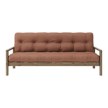 Canapea portocalie/maro extensibila 205 cm Knob - Karup Design imagine