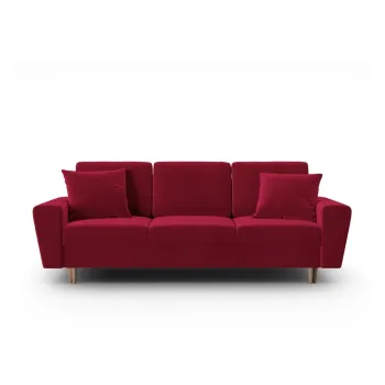 Canapea rosie extensibila, cu spatiu de depozitare cu tapiterie din catifea 235 cm Kyoto - Cosmopolitan Design imagine