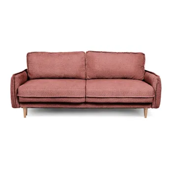 Canapea rosie extensibila cu tapiterie din stofa boucle 215 cm Patti - Bonami Selection imagine