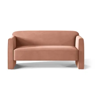 Canapea roz cu tapiterie din catifea 140 cm Abby - Micadoni imagine