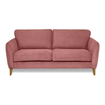 Canapea roz cu tapiterie din catifea reiata 170 cm Paris - Scandic imagine