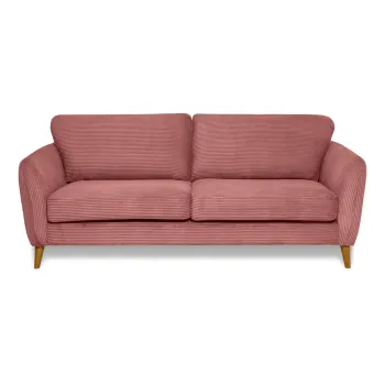 Canapea roz cu tapiterie din catifea reiata 206 cm Paris - Scandic imagine