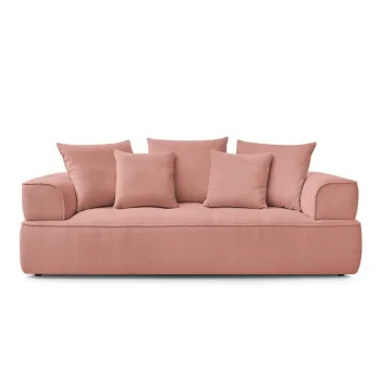 Canapea roz cu tapiterie din chenille 237 cm Whesley - Bobochic Paris imagine