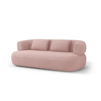 Canapea roz-deschis cu tapiterie din tesatura boucle 178 cm Jenny - Micadoni imagine