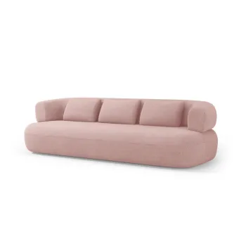 Canapea roz-deschis cu tapiterie din tesatura boucle 226 cm Jenny - Micadoni imagine