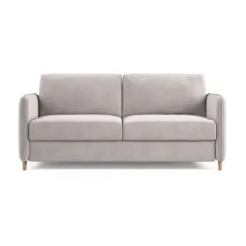 Canapea roz-deschis pentru dormitul zilnic cu tapiterie din catifea 184 cm Simo - Micadoni imagine