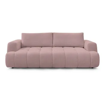 Canapea roz extensibila/cu spatiu de depozitare 251 cm Fuji - Bobochic Paris imagine