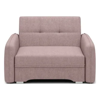 Canapea roz extensibila/cu spatiu de depozitare cu tapiterie din chenille 102 cm Laine - ELTAP imagine