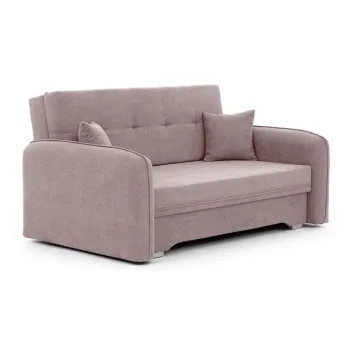 Canapea roz extensibila/cu spatiu de depozitare cu tapiterie din chenille 155 cm Laine - ELTAP imagine