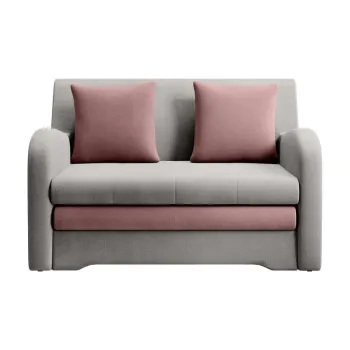 Canapea roz/gri deschis extensibila cu tapiterie din catifea 130 cm Ario - ELTAP imagine