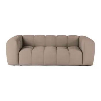 Canapea taupe cu tapiterie din catifea 225 cm Cube - Bonami Selection imagine