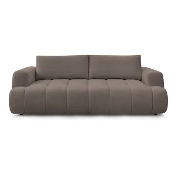 Canapea taupe extensibila/cu spatiu de depozitare 251 cm Fuji - Bobochic Paris imagine