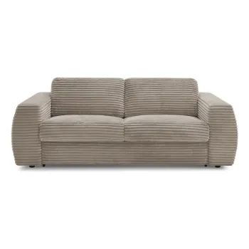 Canapea taupe pentru dormitul zilnic/extensibilAcu tapiE>erie din catifea reiatA240 cm Hugo aEURBobochic Paris imagine