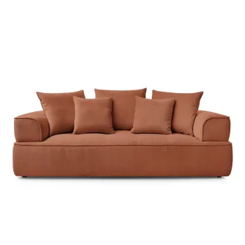 Canapea teracota cu tapiterie din chenille 237 cm Whesley - Bobochic Paris imagine