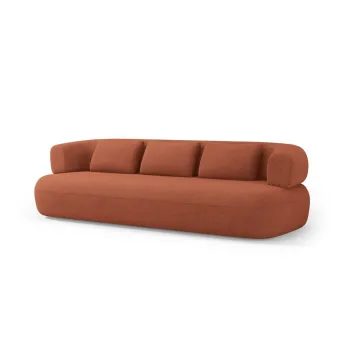 Canapea teracota cu tapiterie din tesatura boucle 226 cm Jenny - Micadoni imagine
