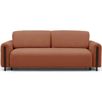 Canapea teracota extensibila/cu spatiu de depozitare cu tapiterie din tesatura boucle 244 cm Arcadova - ELTAP imagine