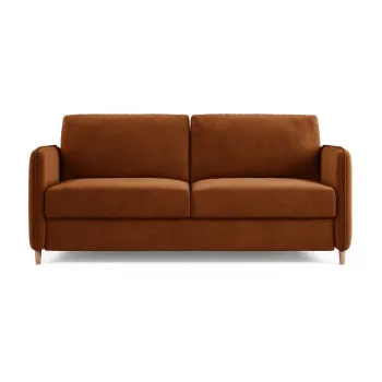 Canapea teracota pentru dormitul zilnic cu tapiterie din catifea 184 cm Simo - Micadoni imagine