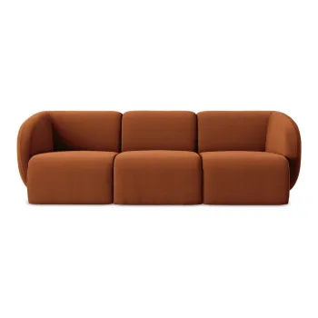 Canapea teracotAcu tapiE>erie din catifea 244 cm Lani aEURMakamii imagine