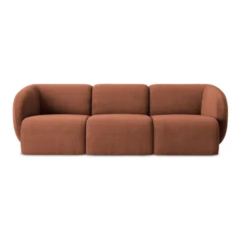 Canapea teracotAcu tapiE>erie din chenille 244 cm Lani aEURMakamii imagine