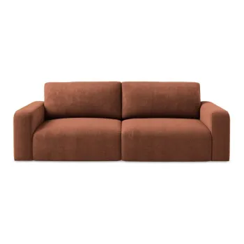 Canapea teracotAextensibilAf/cu spaE>iu de depozitare cu tapiE>erie din chenille 252 cm Kona aEURMakamii imagine