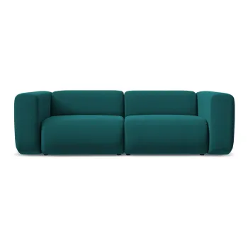 Canapea turcoaz cu tapiterie din catifea 228 cm Ekahi - Makamii imagine