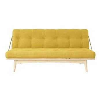 Canapea variabila cu tapiterie din catifea reiata Karup Design Folk Raw/Honey imagine