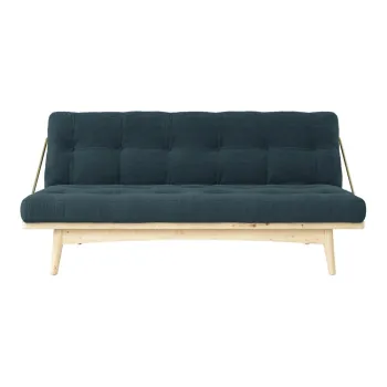 Canapea variabila cu tapiterie din catifea reiata Karup Design Folk Raw/Pale Blue imagine