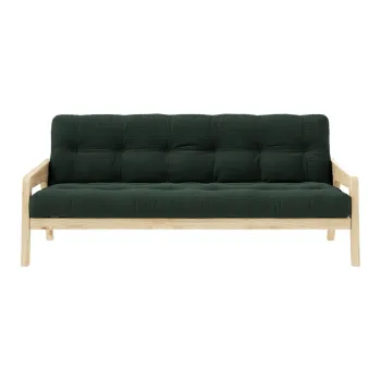 Canapea variabila cu tapiterie din catifea reiata Karup Design Grab Raw/Dark Green imagine