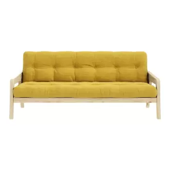 Canapea variabila cu tapiterie din catifea reiata Karup Design Grab Raw/Honey imagine