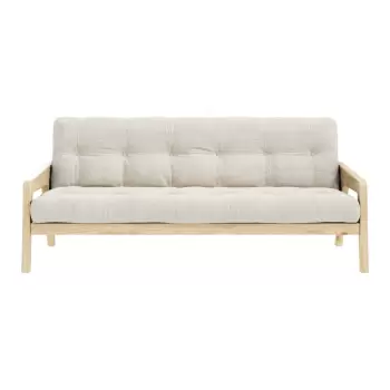 Canapea variabila cu tapiterie din catifea reiata Karup Design Grab Raw/Natural imagine