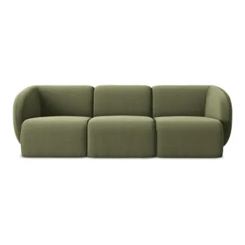 Canapea verde cu tapiE>erie din catifea 244 cm Lani aEURMakamii imagine