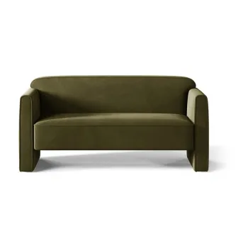 Canapea verde cu tapiterie din catifea 140 cm Abby - Micadoni imagine