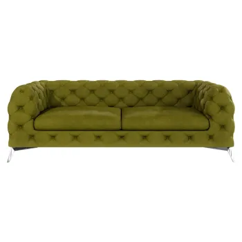 Canapea verde cu tapiterie din catifea 225 cm Chelsea - Ropez imagine