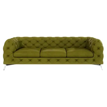 Canapea verde cu tapiterie din catifea 243 cm Chelsea - Ropez imagine