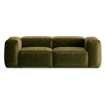 Canapea verde cu tapiterie din catifea reiata 224 cm Bergano - Cosmopolitan Design imagine