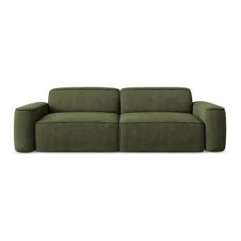 Canapea verde cu tapiterie din chenille 244 cm Omao - Makamii imagine