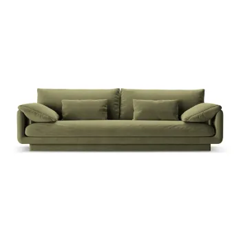 Canapea verde-deschis cu tapiterie din tesatura boucle 250 cm Torino - Micadoni Home imagine