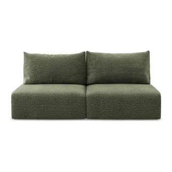 Canapea verde extensibila/cu spatiu de depozitare 216 cm Kalena - Makamii imagine