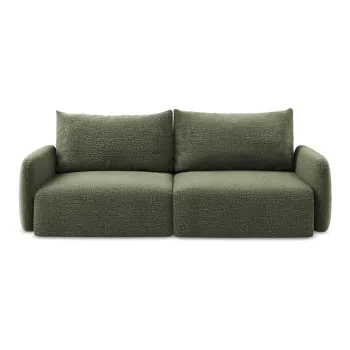 Canapea verde extensibila/cu spatiu de depozitare 238 cm Kalena - Makamii imagine