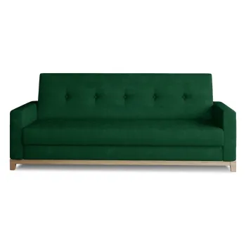 Canapea verde extensibila/cu spatiu de depozitare cu tapiterie din catifea 216 cm Selene - ELTAP imagine