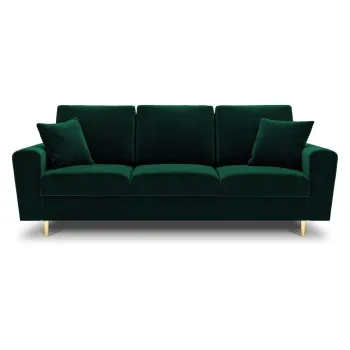 Canapea verde extensibila, cu spatiu de depozitare cu tapiterie din catifea 235 cm Kyoto - Cosmopolitan Design imagine