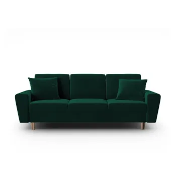 Canapea verde extensibila, cu spatiu de depozitare cu tapiterie din catifea 235 cm Kyoto - Cosmopolitan Design imagine