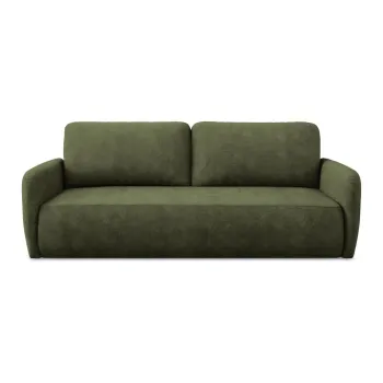 Canapea verde extensibila/cu spatiu de depozitare cu tapiterie din chenille 218 cm Lilo - Makamii imagine