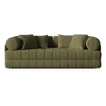 Canapea verde extensibila cu tapiterie din catifea 206 cm Kemi - Cosmopolitan Design imagine