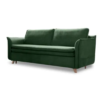 Canapea verde extensibila cu tapiterie din catifea 225 cm Charming Charlie - Miuform imagine
