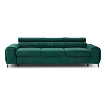 Canapea verde extensibila cu tapiterie din catifea 261 cm Laurence - ELTAP imagine