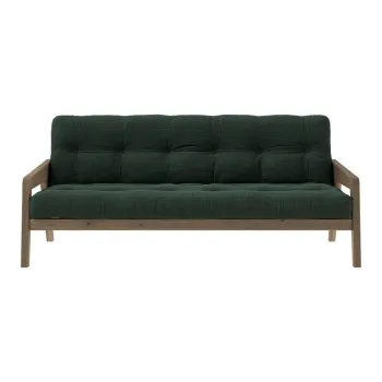 Canapea verde extensibila cu tapiterie din catifea reiata 204 cm Grab - Karup Design imagine