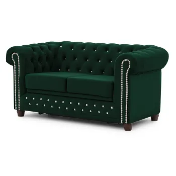 Canapea verde extensibilAcu tapiE>erie din catifea 148 cm York Blik aEURRopez imagine